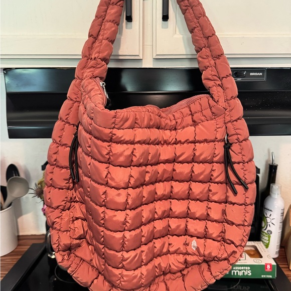 Free People Quilted Dusty Rose Hobo Bag - Picture 1 of 2